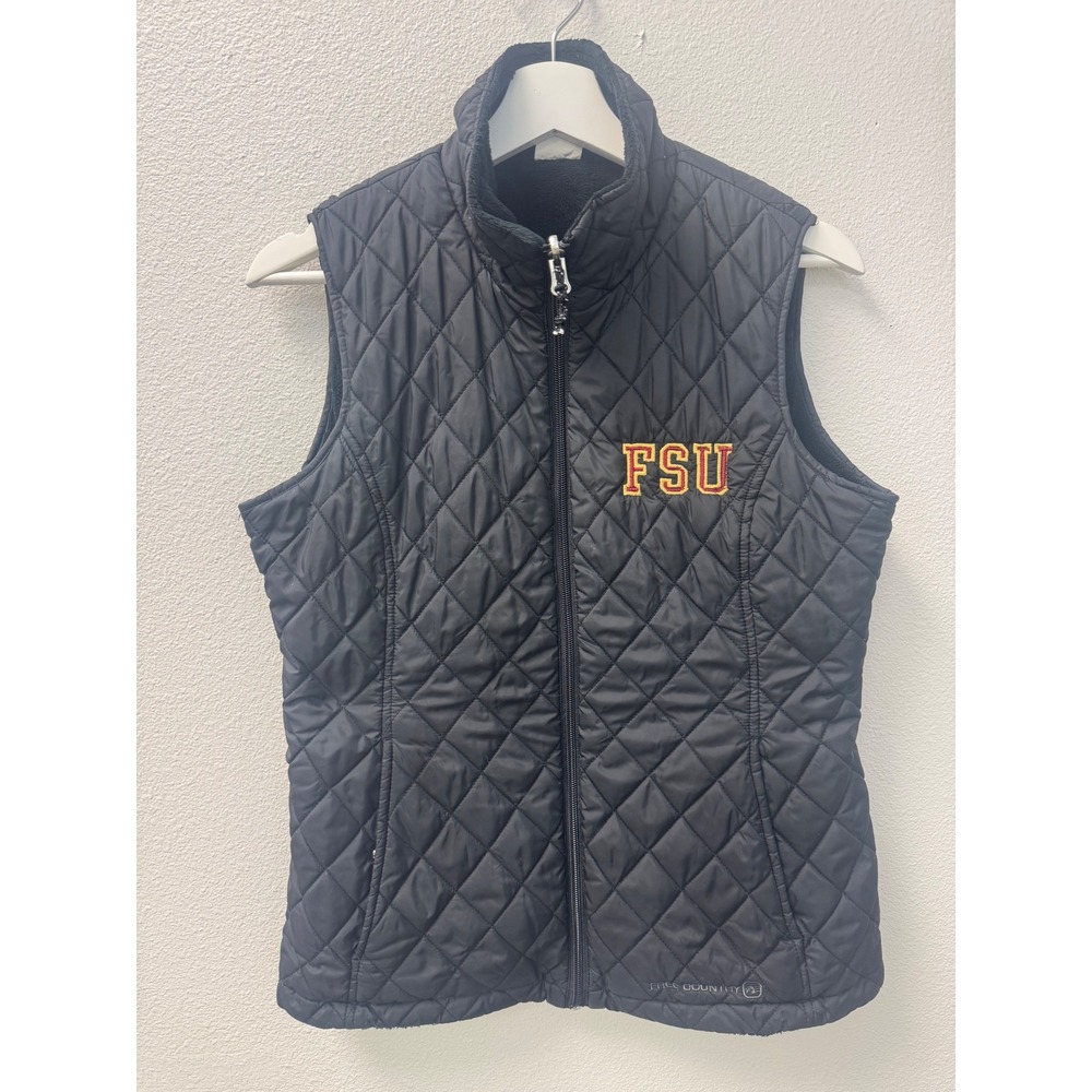 Free Country FSU Florida State Seminoles Quilted Vest Medium Black